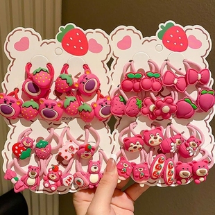 发饰发圈草莓熊发绳女孩扎头发儿童橡皮筋不伤发头绳饰品头饰高弹