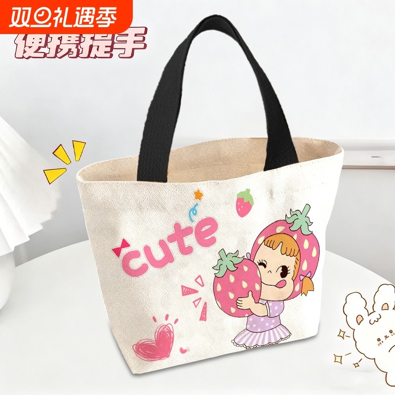 帆布包女2025春夏新款手提袋时尚手拎布袋饭盒包上班手提小包便携