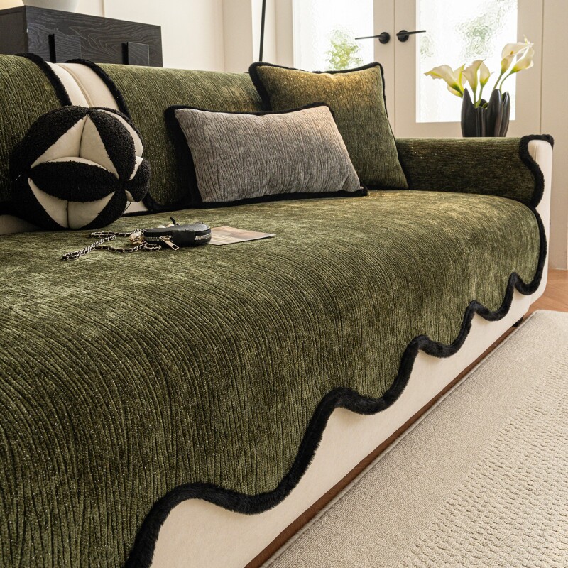 中古风高级感皮沙发垫秋冬季2026新款防滑四季通用直排坐垫盖布巾