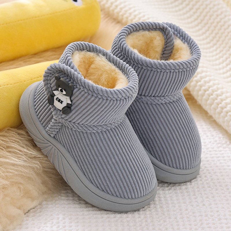 儿童雪地靴宝宝棉鞋冬季加绒保暖男女童小童棉靴幼儿软底学步鞋子