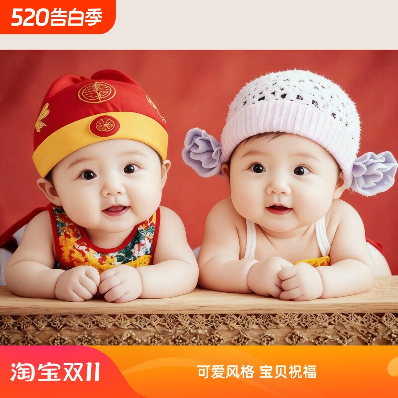 年画娃娃送子图装饰画挂画卧室壁画龙凤宝宝墙贴贴画客厅备孕海报
