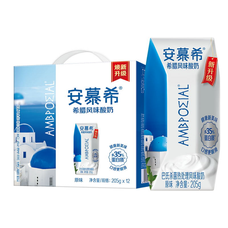 伊利安慕希希腊风味早餐 酸奶205g*12盒 多35%乳蛋白