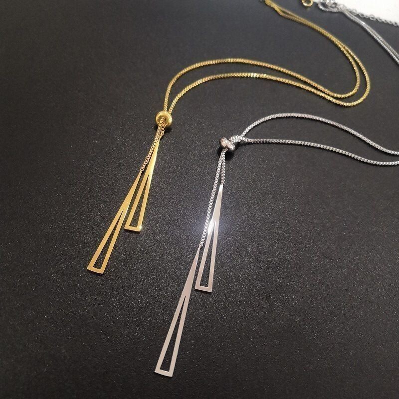 毛衣链【不褪色不掉色】几何三角形网红流苏项链秋冬时尚长款饰品