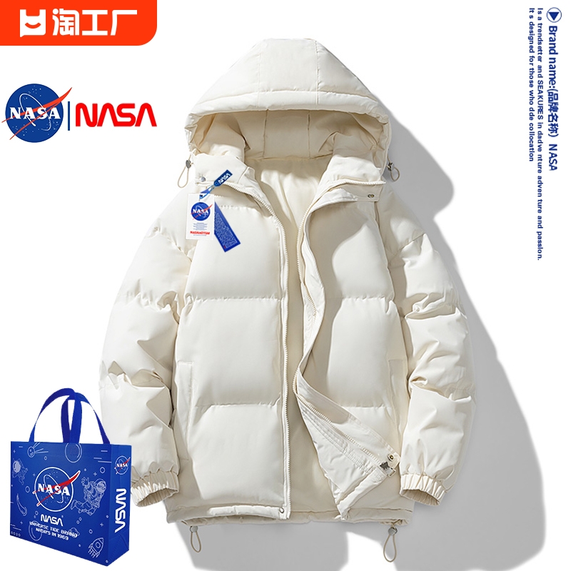 nasa2023款羽绒棉袄冬季棉服oversize女短款加厚情侣外套2023年