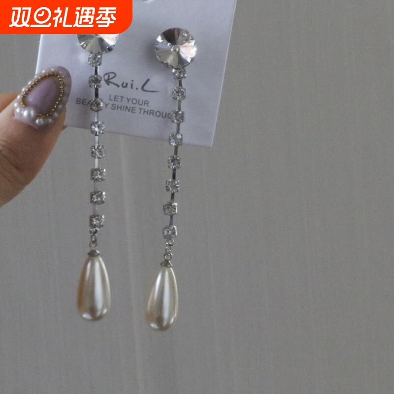 复古风经典大珍珠时尚耳夹耳钉现代闪钻青岛饰品