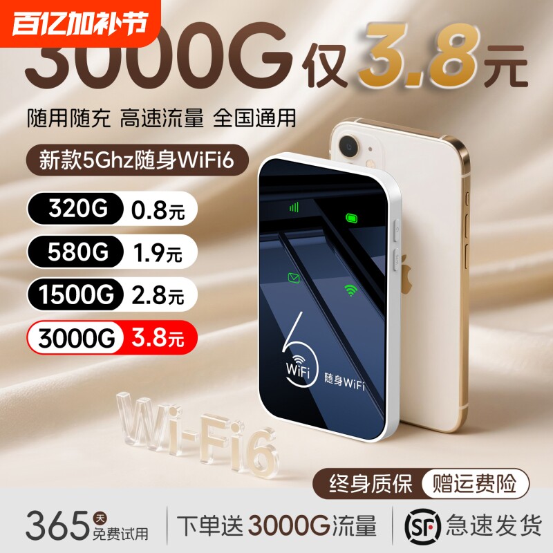 2026款智能wifi新款无线移动官方正品网络高品质宽带无限速wi-fi6便携式上网卡车载插卡路由器全国流量