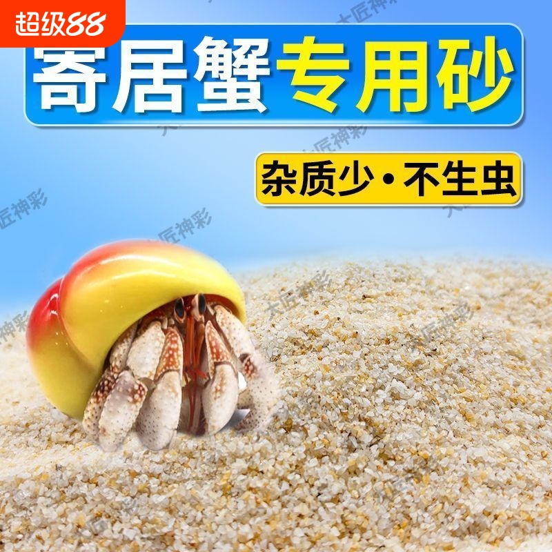 免洗海沙寄居蟹专用沙水草石乌龟铺底纯鱼缸底砂螃蟹底沙天然流沙