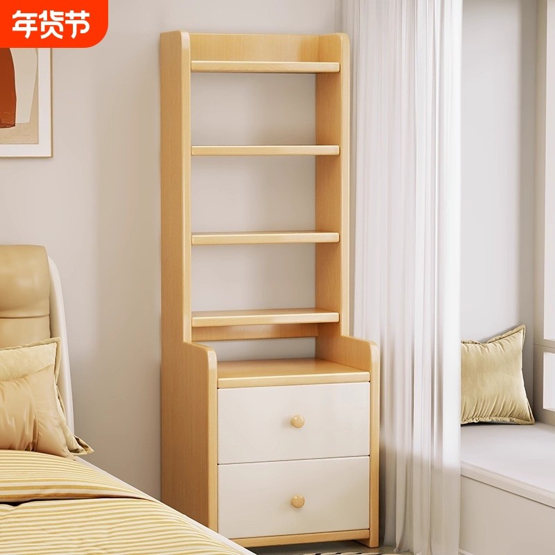 床头柜床边夹缝置物架卧室家用小型沙发边柜收纳柜子边几橡木储藏