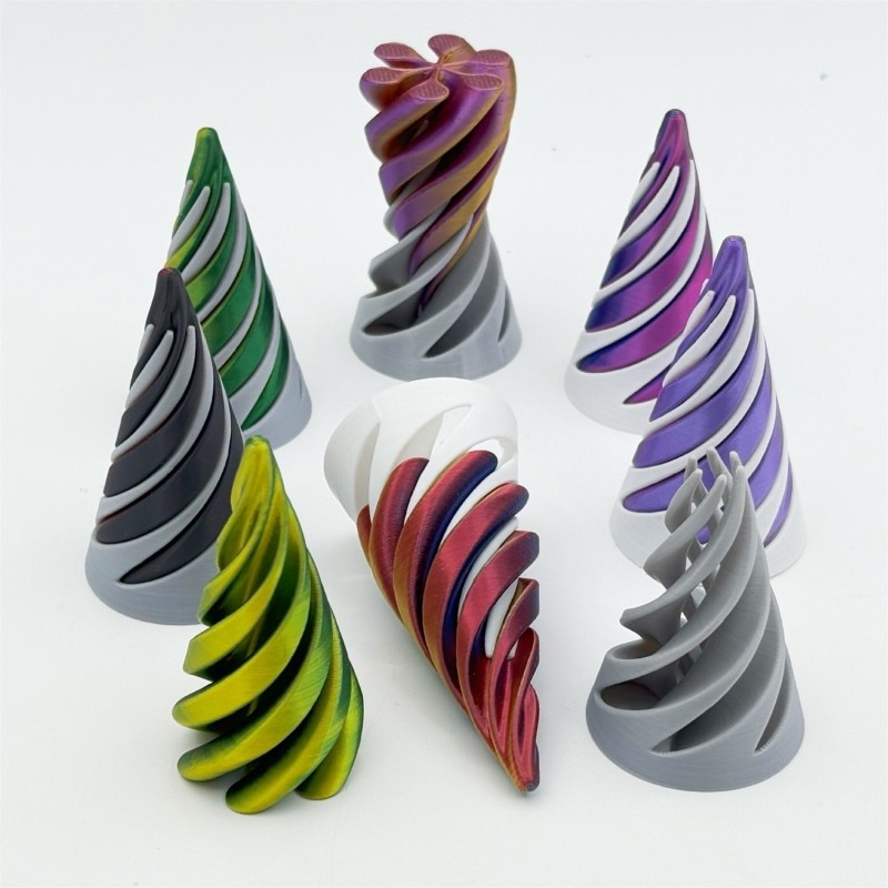 3d打印圆锥旋旋乐解压玩具双色立体拼插儿童男女孩益智开发玩具