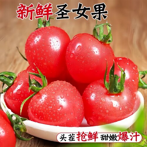 云南圣女果新鲜小番茄樱桃小西红柿生吃应季樱桃小番茄自提自然熟