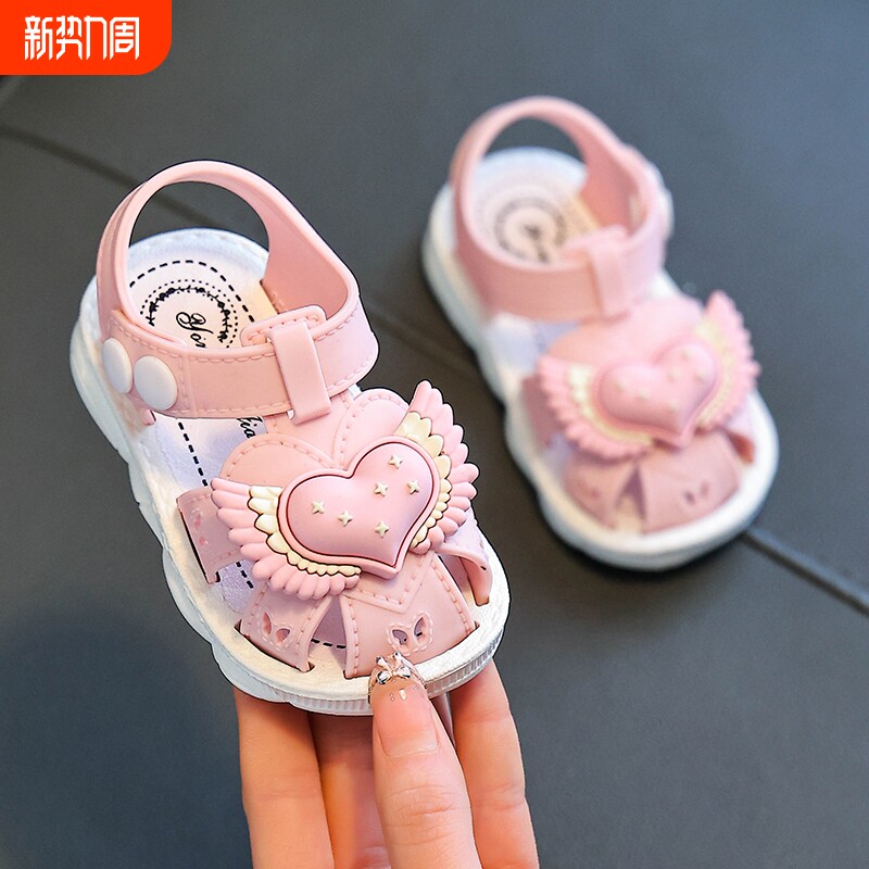 宝宝凉鞋女0-3岁婴幼儿夏季鞋包头防滑儿童沙滩鞋镂空女幼童软底