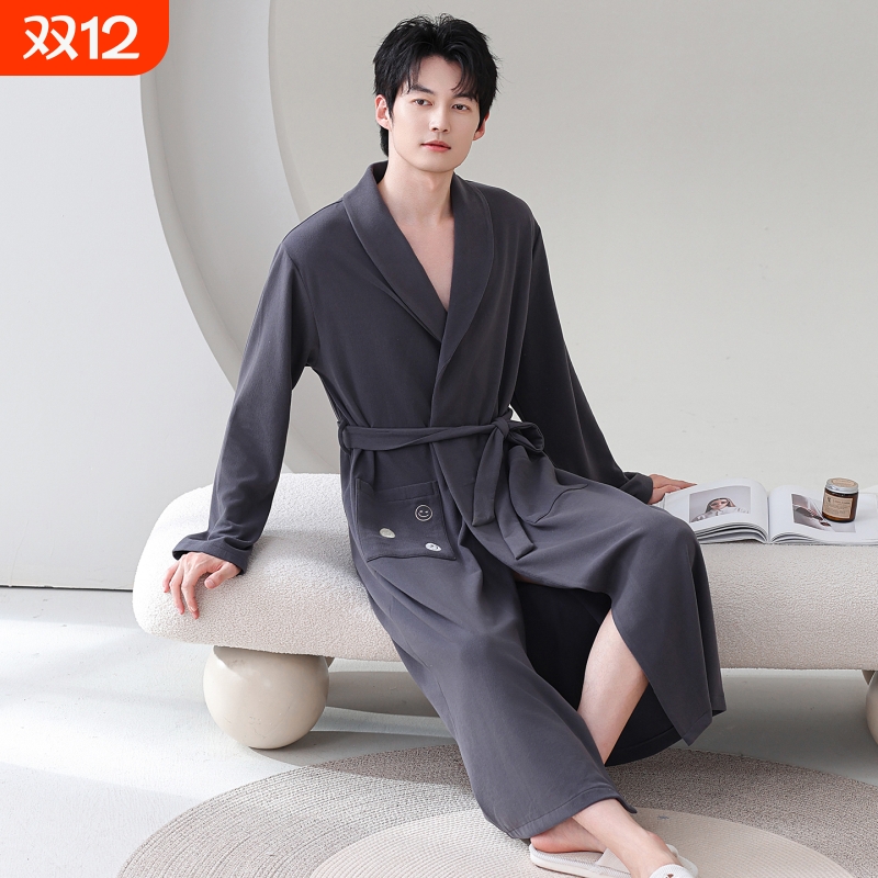 睡衣男款秋冬2025新款睡袍男士德绒加长家居服可外穿沐浴袍加厚