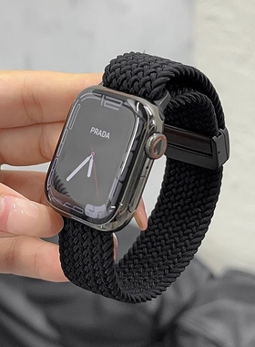 适用iwatch11表带S11苹果S10手表applewatch10新款S9尼龙8编织磁吸7春夏SE3男高级ultra女运动iphone腕带正品