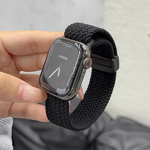 适用iwatch11表带S11苹果S10手表applewatch10新款S9尼龙8编织磁吸7春夏SE3男高级ultra女运动iphone腕带正品