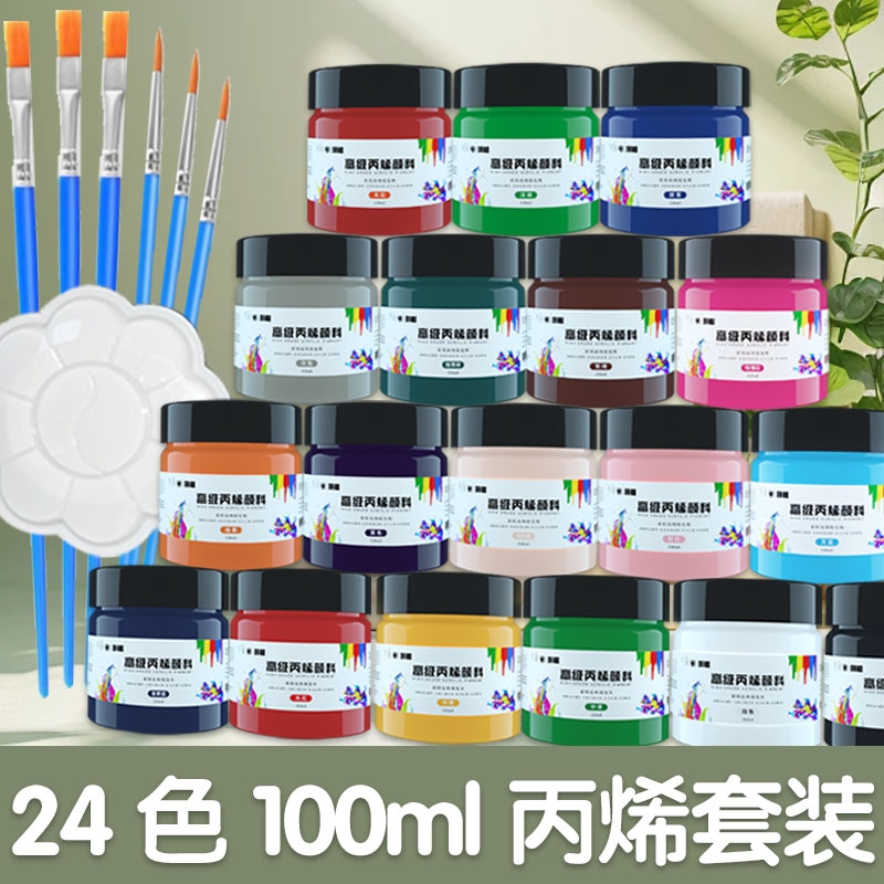 100ml丙烯颜料套装300ml大容量室外墙绘涂鸦画鞋衣服手绘美术绘画石头24色可选
