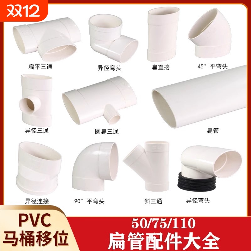 PVC扁管排水管配件|超2000次加购