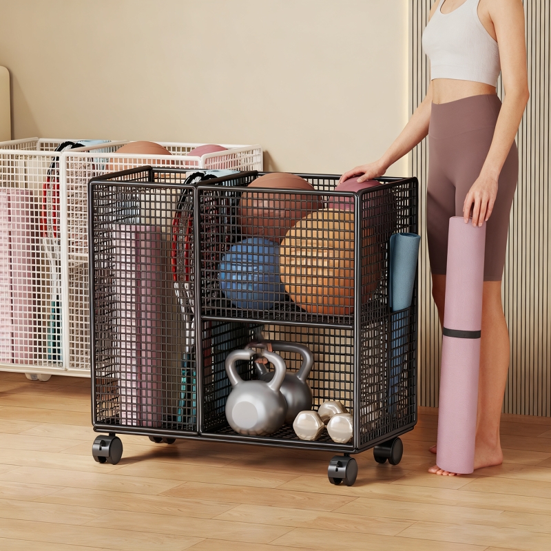瑜伽垫收纳筐大容量可移动