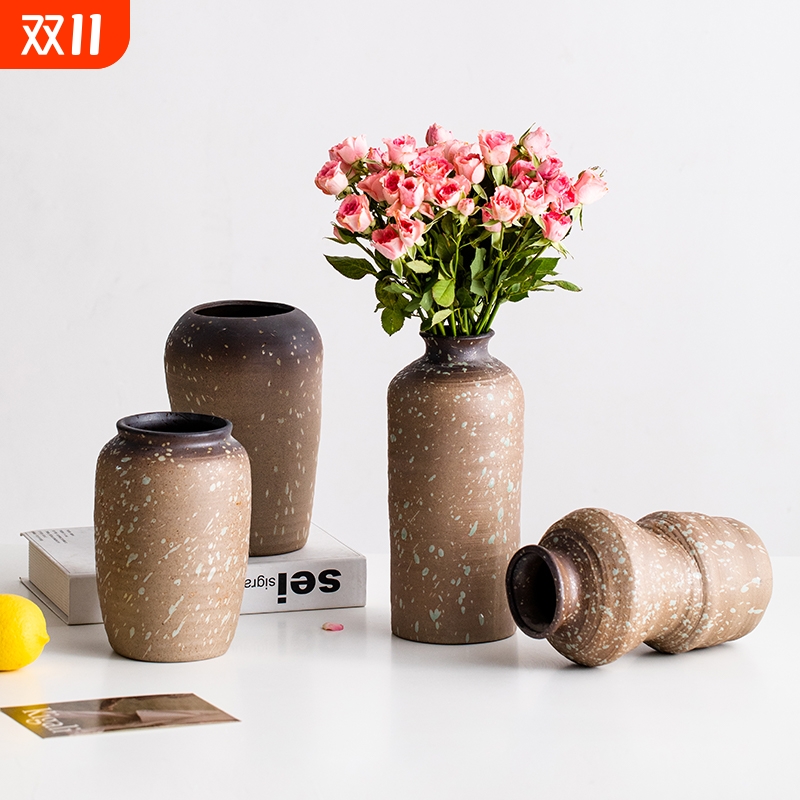 复古小花瓶插花装饰摆件