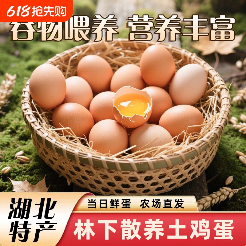 正宗土鸡蛋大别山散养新鲜鸡蛋虫草月子蛋老人早餐谷物蛋农场喂养