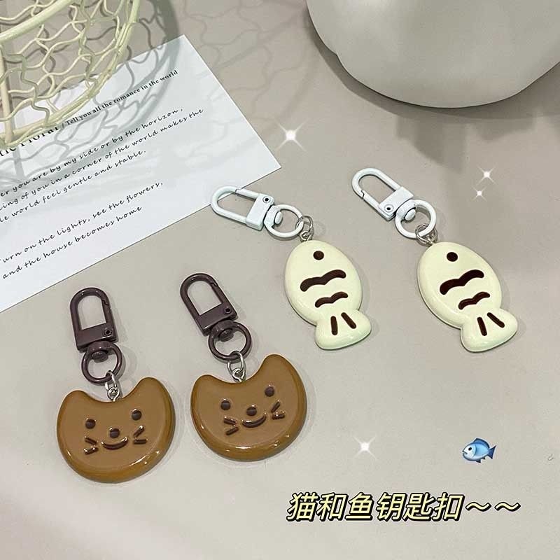 树脂门扣788可爱小猫小鱼礼物钥匙扣书包挂件情侣挂饰学生饰品
