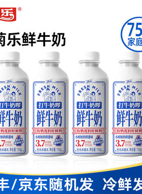 菊乐打牛奶啰鲜牛奶750g4瓶低温顺丰京东包邮儿童学生奶鲜奶牛乳