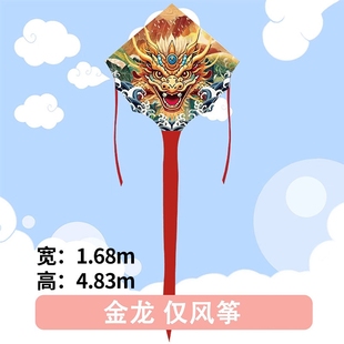 龙年新款 成人中国风国潮摆地摊长尾祥云龙风筝 大型龙头飞龙风筝