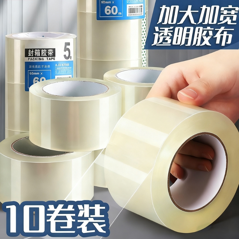 透明胶带小卷胶条学生用宽胶纸12mm强力高粘度超强切割器封口文具小号胶布错题不留胶字神器封箱胶修补加宽