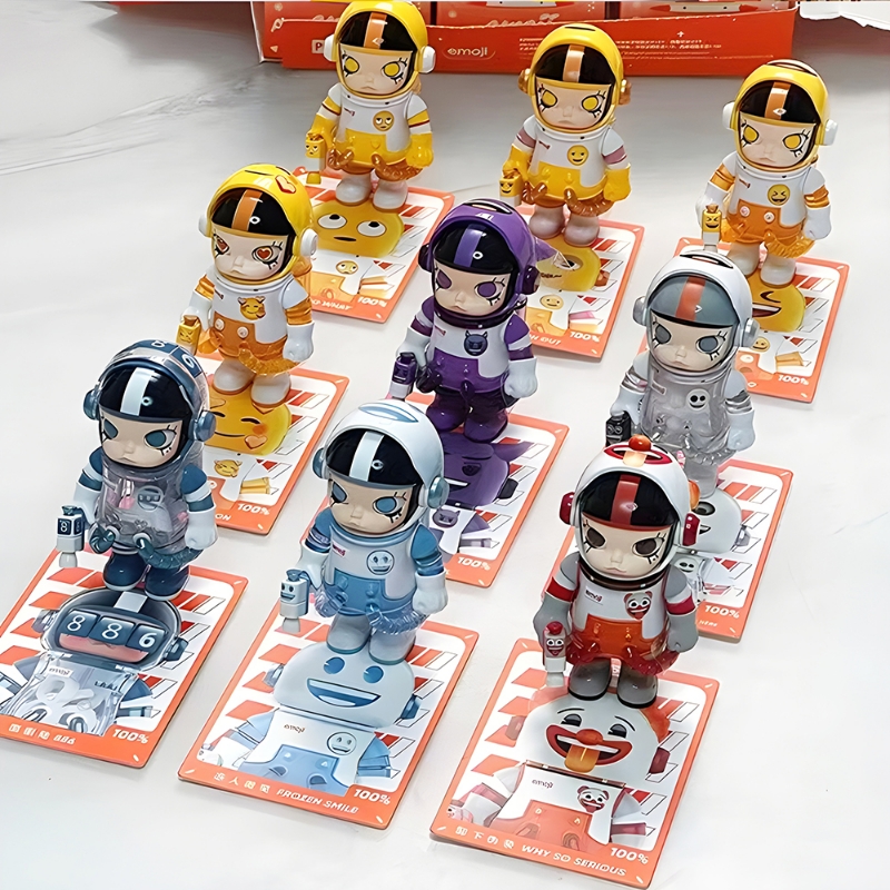泡泡公仔MEGA MOLLY100%emoji表情包茉莉4盲盒公仔娃手办摆件礼物