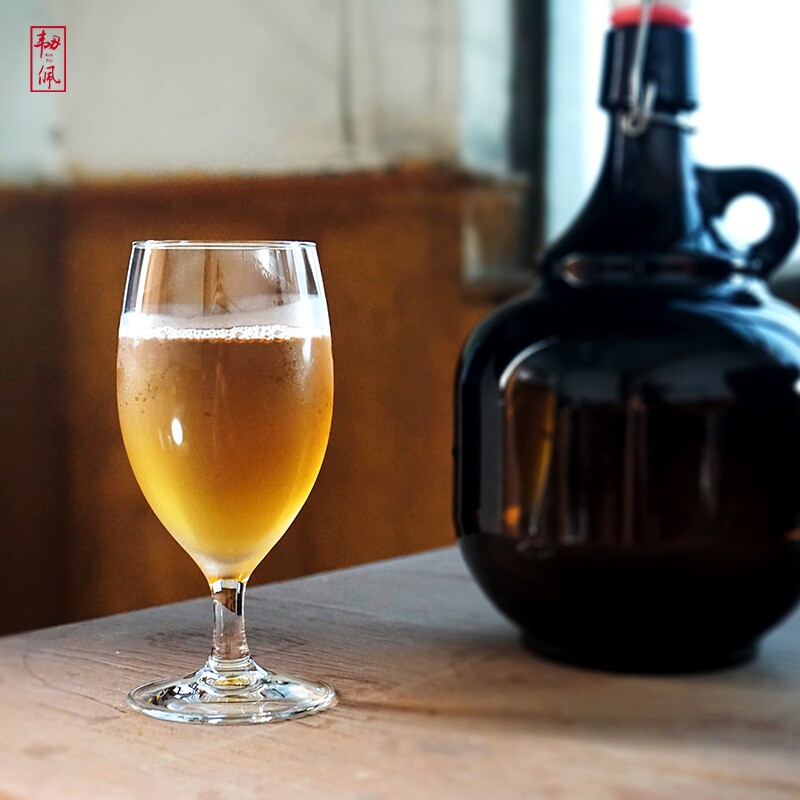 韧佩新品精酿啤酒杯郁金香高脚杯饮料果汁杯玻璃杯可印刷LOGO