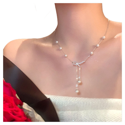 珍珠蝴蝶结项链女|超1.5万次加购