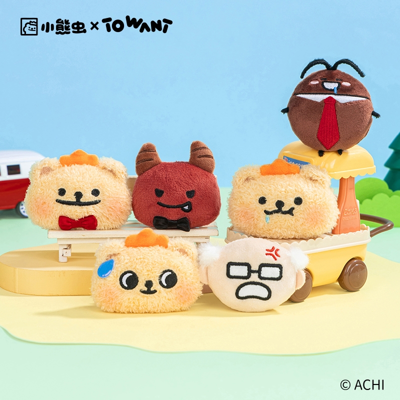 小熊虫来咯可爱毛绒吧唧徽章马口铁原创包包装饰胸针配饰可爱女生