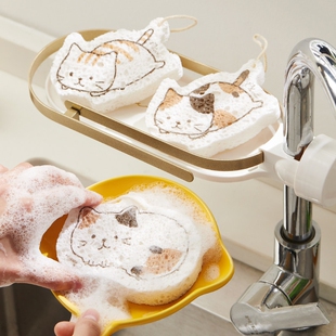 压缩木浆棉洗碗擦木桨洗碗布海绵块易风干清洁刷锅神器