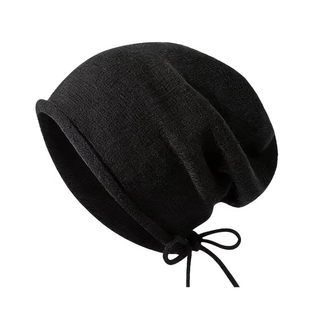 秋冬网款季保暖抽绳双戴针织帽百搭套头帽女士堆堆帽帽子