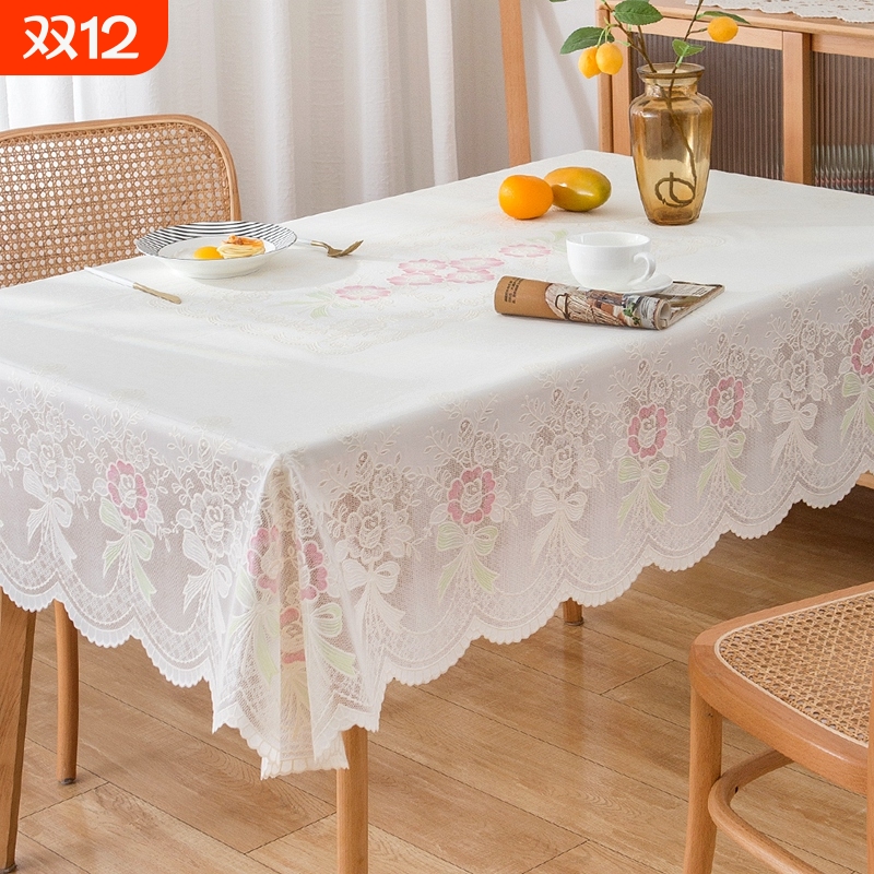 防水防烫防油防滑茶几餐桌布蕾丝