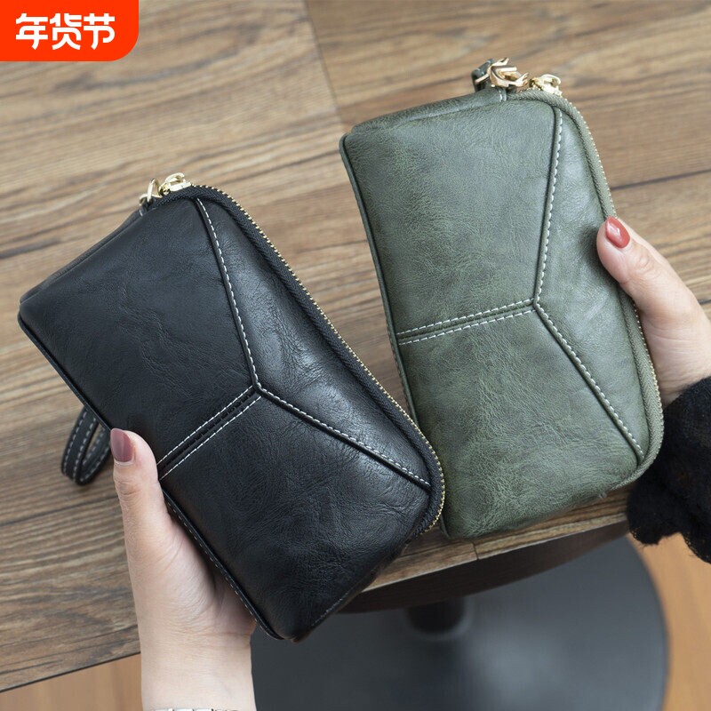 2026年新款日韩长款女士女包简约百搭手拿包简约零钱手抓包手机包