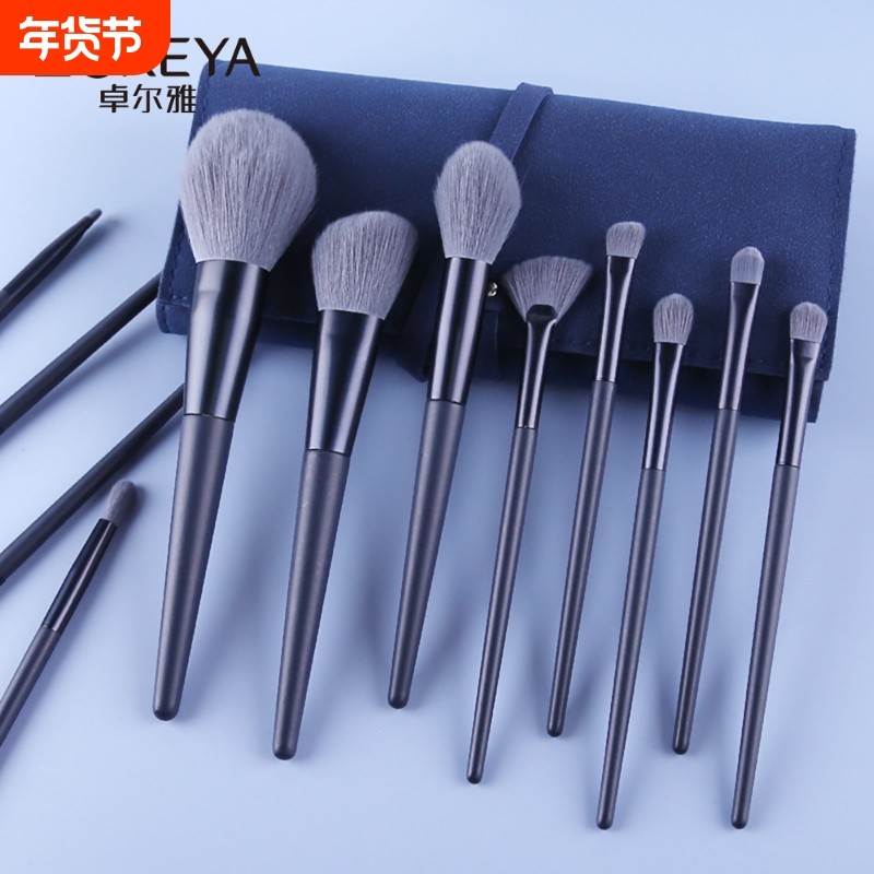 跨境化妆刷套装沧州眼影刷粉底刷腮红刷12支木柄整套化妆美妆工具