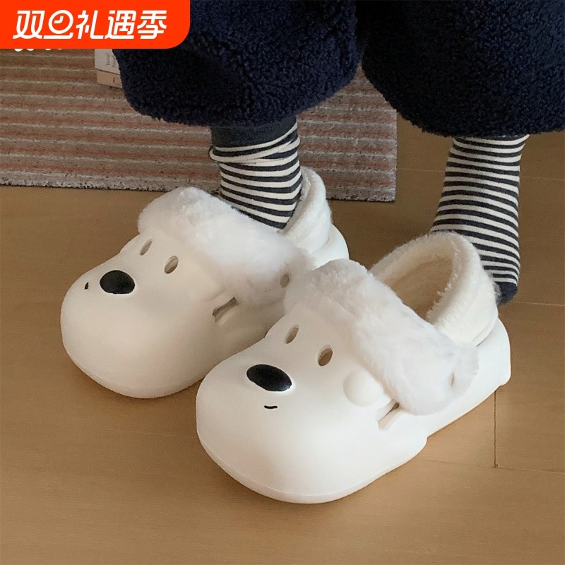 厚底外穿保暖加绒洞洞鞋