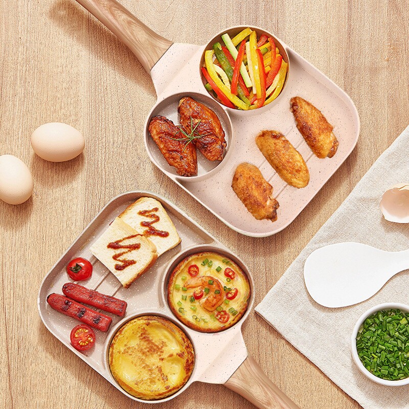 跨境迷你麦饭石平底家用不粘鸡蛋锅煎锅平底电磁炉通用煎蛋锅神器