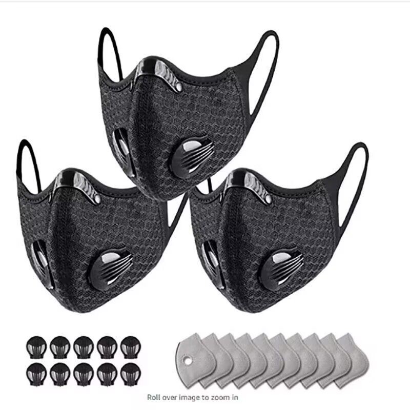 运动户外口罩跑步电动自行车面罩防尘防风防雾霾带呼吸阀门眼罩