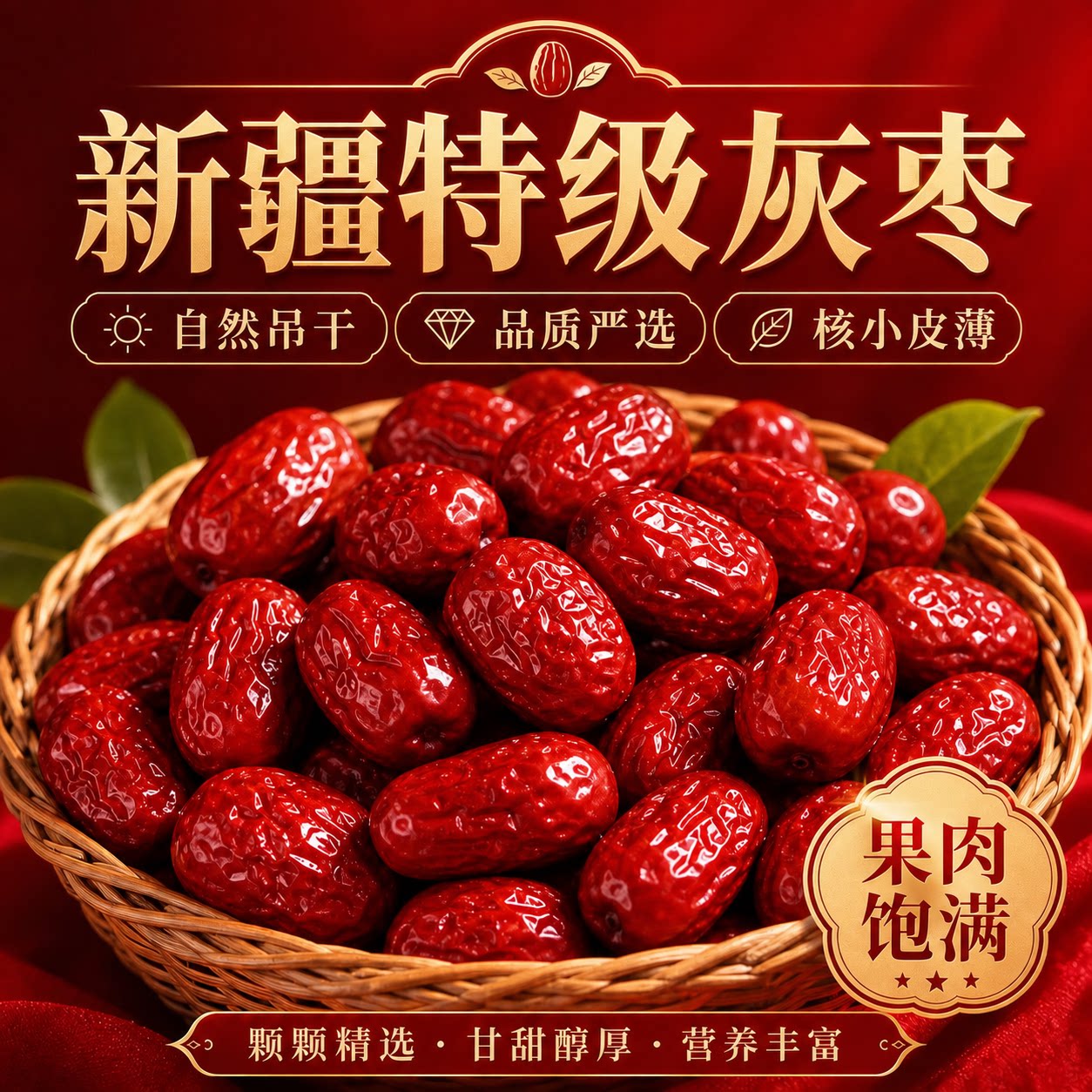 新疆红枣若羌灰枣2026原生态骏枣孕妇零食特产旗舰店免洗源头即食