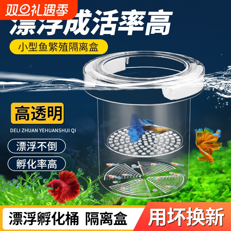 鱼缸孵化盒孔雀鱼繁殖隔离盒小型鱼卵鱼苗斑马鱼斗鱼缸内鱼缸用品