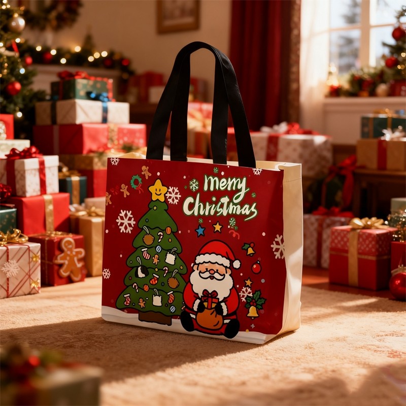 礼品袋大号高级感手提袋纸袋子帆布袋包装袋可爱袋子圣诞节礼物袋