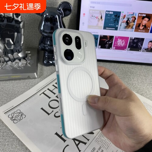 适用oppofindx9手机壳新款findx9pro瓦楞磁吸外壳oppo系列全包防摔find保护套透明x9高级感小众2025女款简约