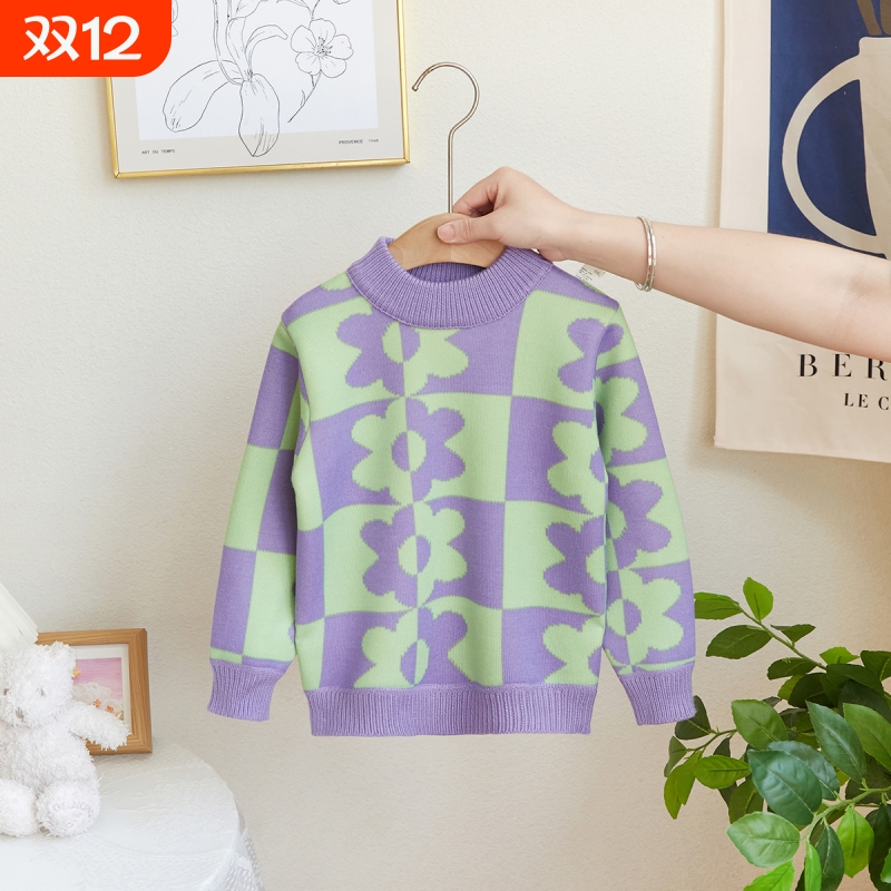 儿童针织衫外套男童女童春款上衣宝宝秋冬新款打底衫薄绒毛衣加绒