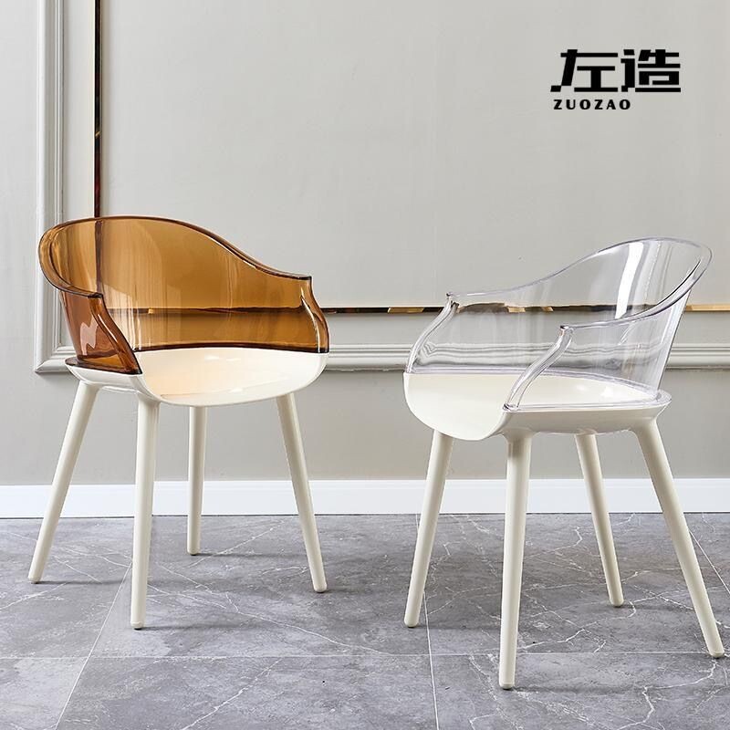 c北欧创意亚克力透明椅子现代简约家用餐椅化妆椅设计师网红靠背
