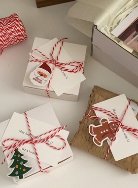 圣诞棉绳吊牌绳红色棉线 DIY礼品礼物绑带材料 红绿白棉线70米卷