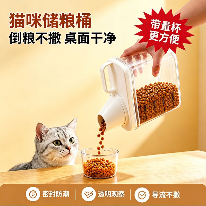 宠物猫粮储存桶狗粮密封罐防潮图片