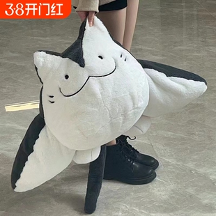 鳐鱼猫玩偶抱枕睡觉靠枕毛绒玩具娃娃公仔魔鬼鱼送女生生日礼物