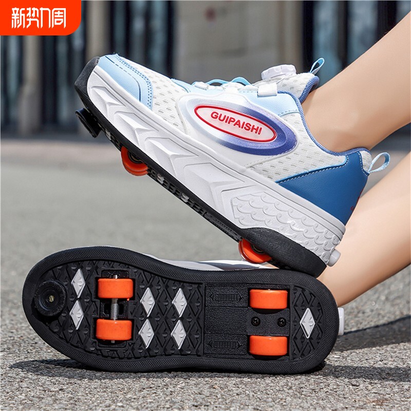 暴走鞋男冬季新款保暖隐藏式四轮可收缩儿童小学生运动轮滑鞋女童