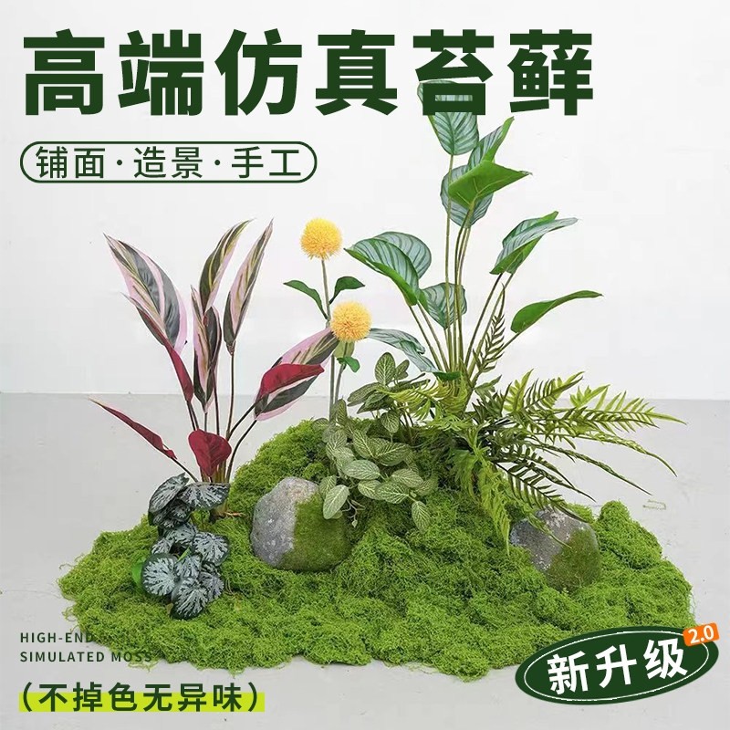 仿真苔藓造景假青苔毛线草皮绿植微景观植物鱼缸装饰人造仿生草坪